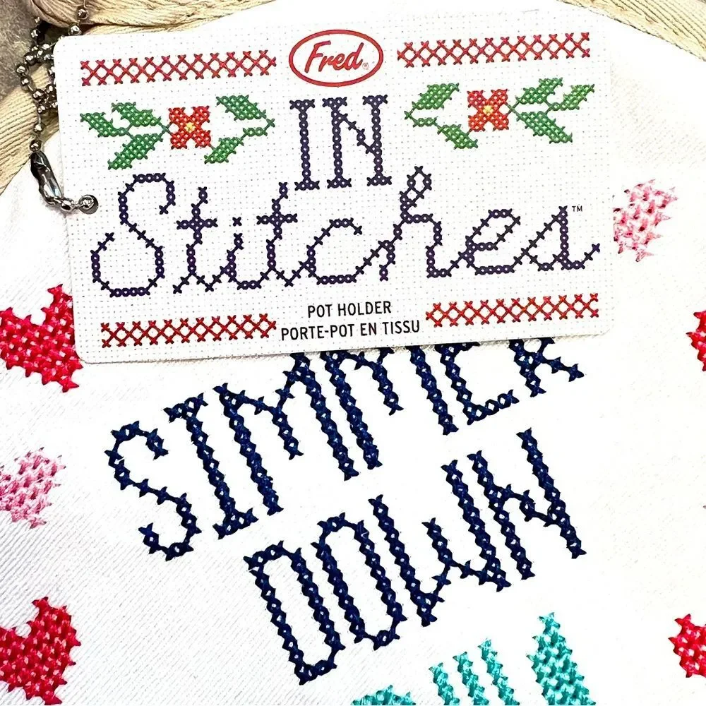 Genuine Fred Simmer Down In Stitches Pot Holder NWT